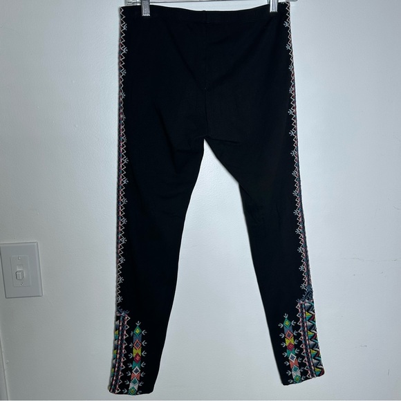 Johnny Was Amaris Black Leggings with Vibrant Embroidery Womens S boho layering - Picture 6 of 7